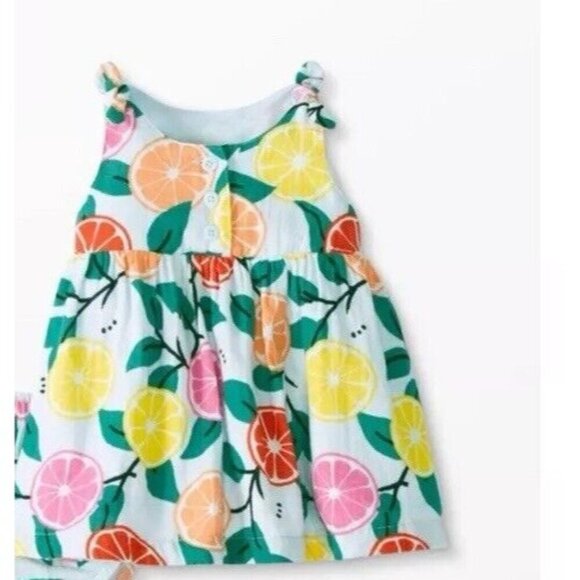 HANNA ANDERSSON Baby Dress In Cotton Muslin Gauzy Sleeveless Citrus Print - Picture 1 of 11